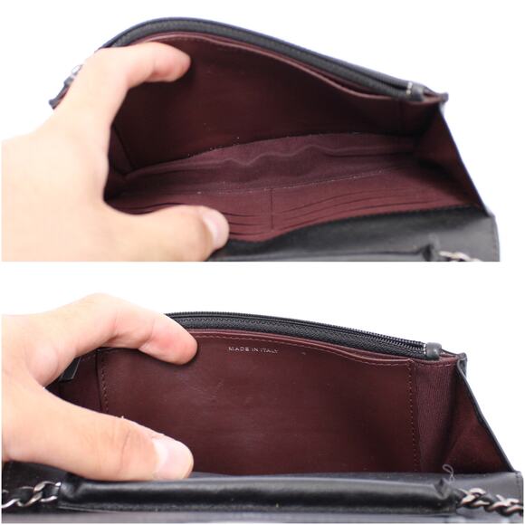 Chanel Wallet on Chain Black Lambskin Leather Purse A3960 - Picture 4 of 11